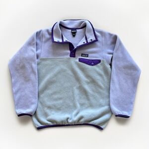 Patagonia Synchilla Snap-T Pullover Girls L 12 Purple Jacket Fleece‎ 65545